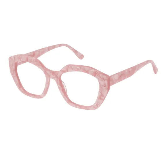 geometric pink eyeglasses
