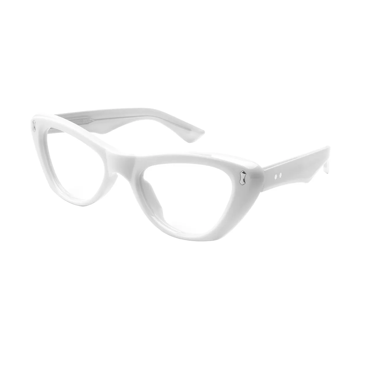 Leigh - Cat-eye White Glasses for Women