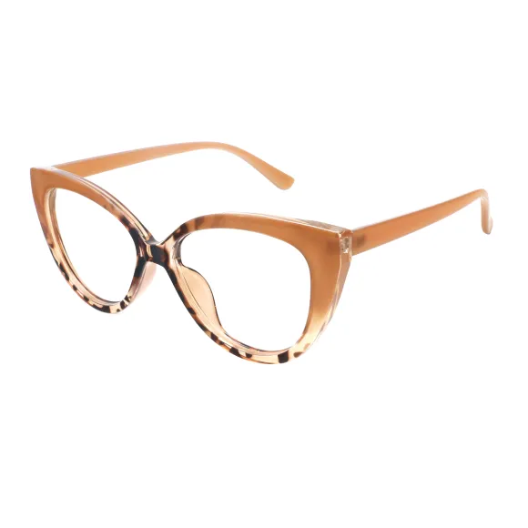 cat-eye brown eyeglasses