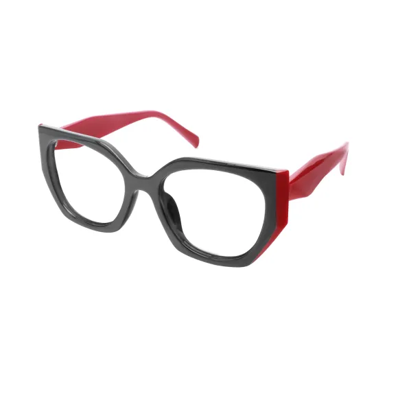 geometric red eyeglasses
