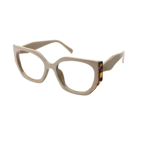 geometric brown eyeglasses