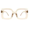 Dahlia - Square Transparent-Brown Glasses for Women