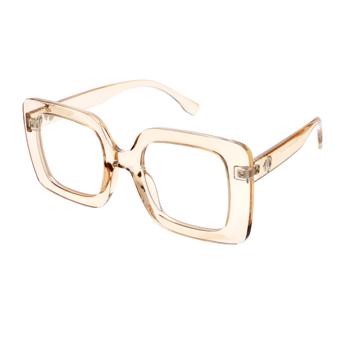 Dahlia - Square Transparent-Brown Glasses for Women - EFE