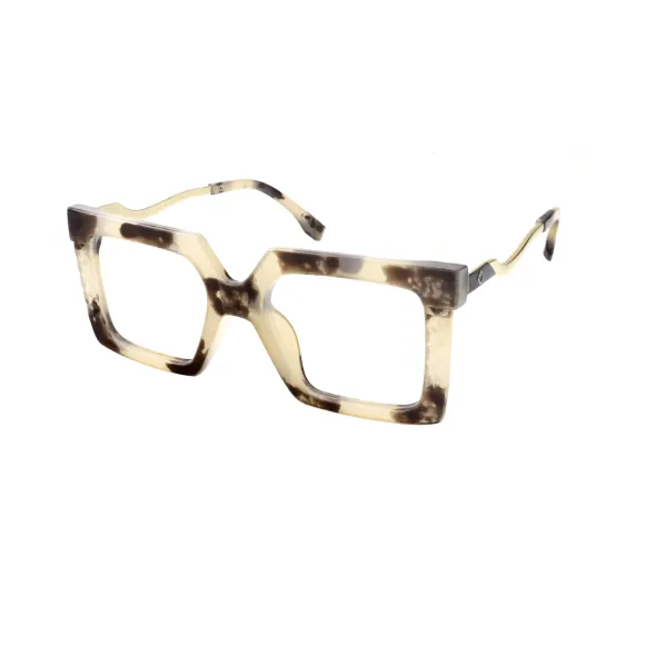 square demi-yellow eyeglasses