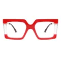 Hilda - Square Red Glasses for Women