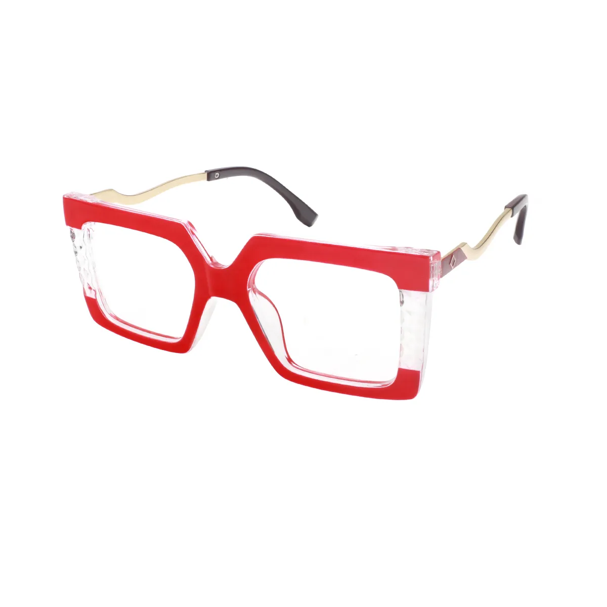 Hilda - Square Red Glasses for Women
