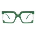Hilda - Square Green Glasses for Women