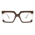 Hilda - Square Brown Glasses for Women