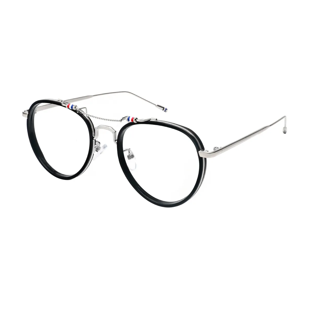 Delia - Oval Black-Argent Glasses for Women