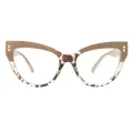 Cathy - Cat-eye Tortoiseshell-Cream Glasses for Women