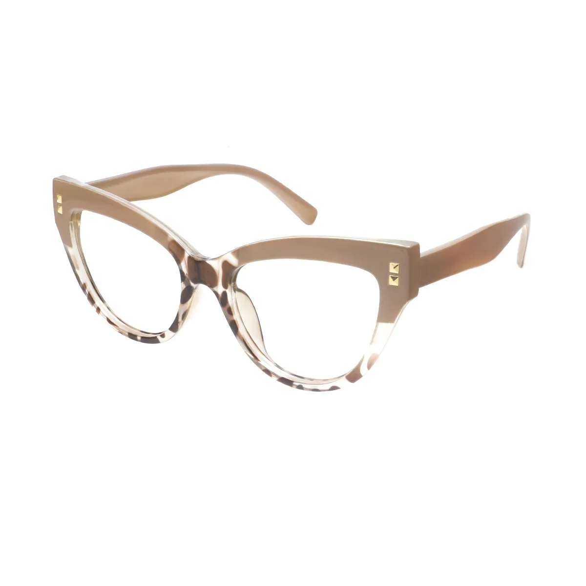 Cathy - Cat-eye Tortoiseshell-Cream Glasses for Women - EFE