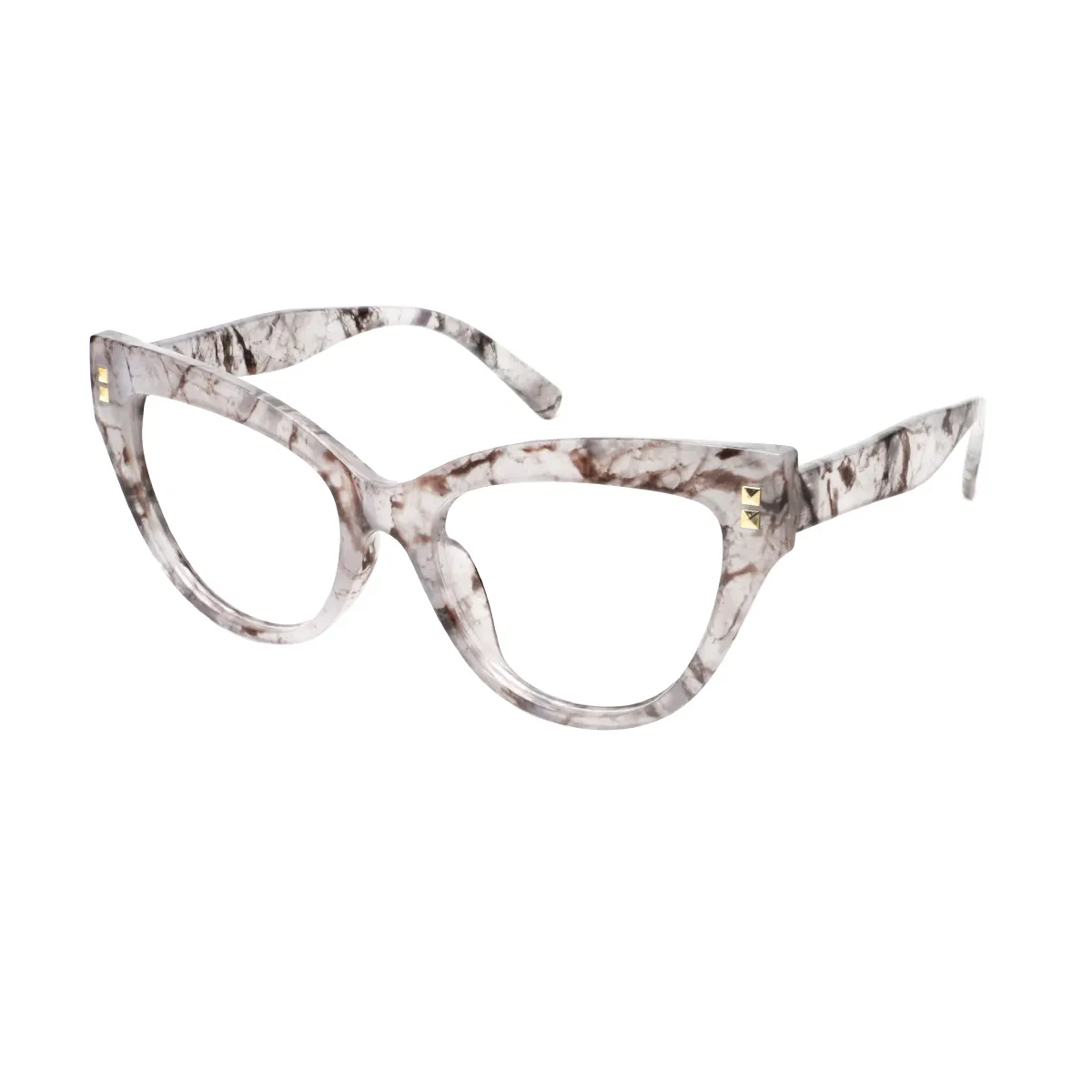 Cathy - Cat-eye White-Demi Glasses for Women