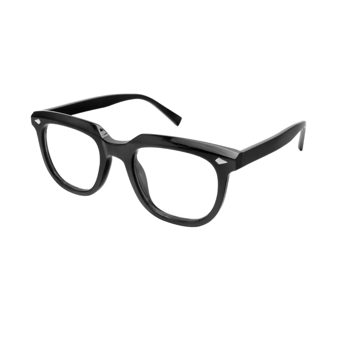 Fashion Rectangle Transparent-Brown Eyeglasses for Women & Men