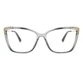 Jayne - Cat-eye Gray Glasses for Women