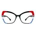 Hubris - Cat-eye Black-Red Glasses for Women