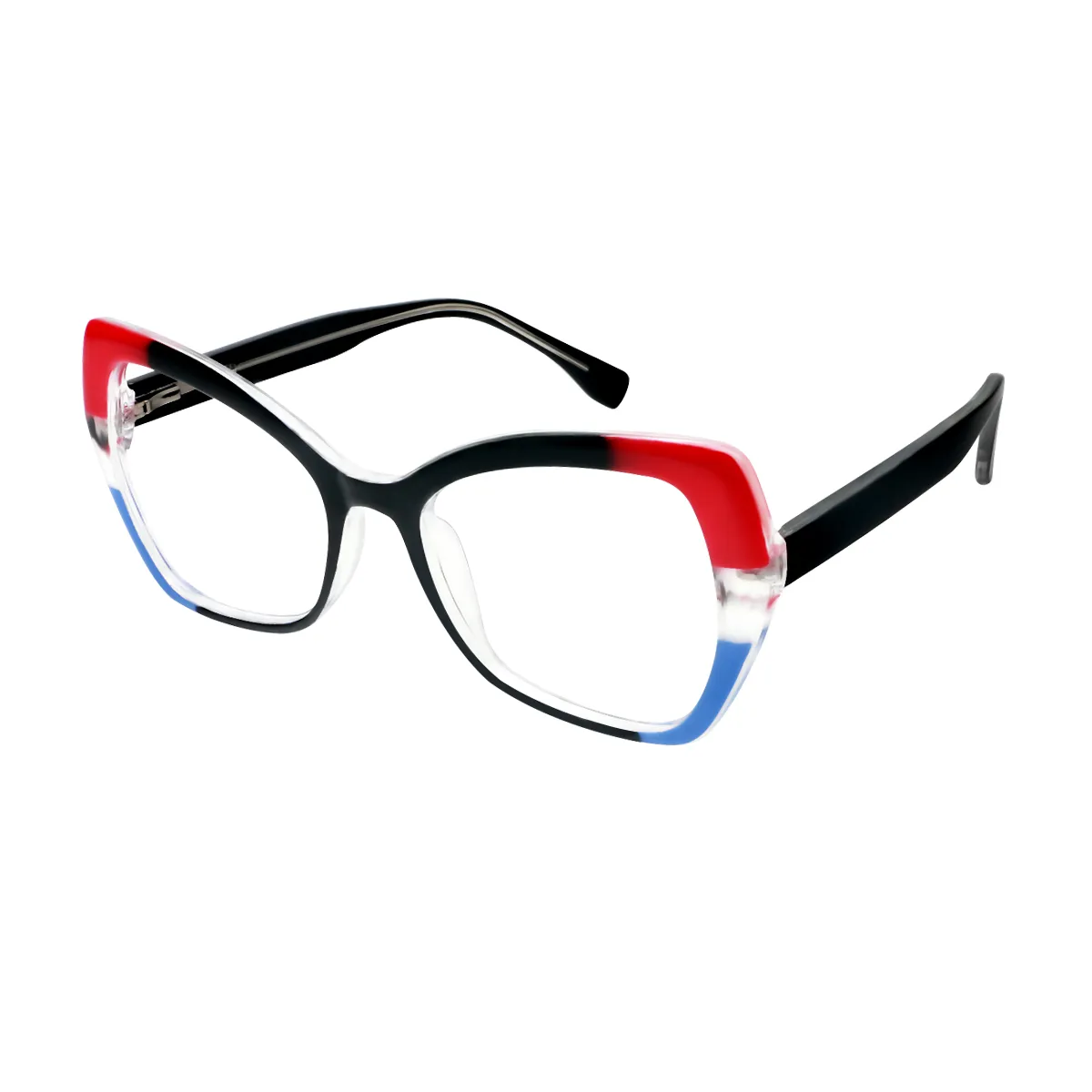 Fashion Cat-eye Black-Red Glasses for Women