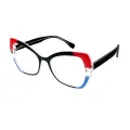 Hubris - Cat-eye Black-Red Glasses for Women
