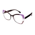 Hubris - Cat-eye Brown-Purple Glasses for Women