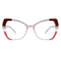 Hubris - Cat-eye Pink-Brown Glasses for Women