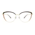 Luca - Cat-eye Brown-Gold Glasses for Women
