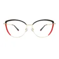 Luca - Cat-eye Black-Red Glasses for Women