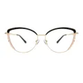 Luca - Cat-eye Black-Gold Glasses for Women