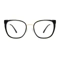 Grace - Square Black-Gold Glasses for Women