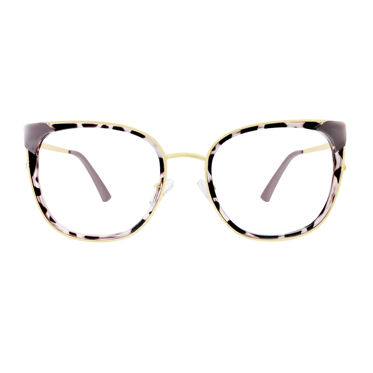 Fashion Square Black-Gold  Eyeglasses for Women