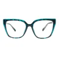 Bettina - Square Tortoiseshell-Green Glasses for Women