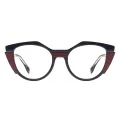 Rosina - Geometric Black-Red Glasses for Women