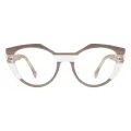 Rosina - Geometric Brown-transparent Glasses for Women