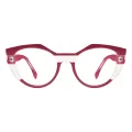 Rosina - Geometric Red-Transparent Glasses for Women