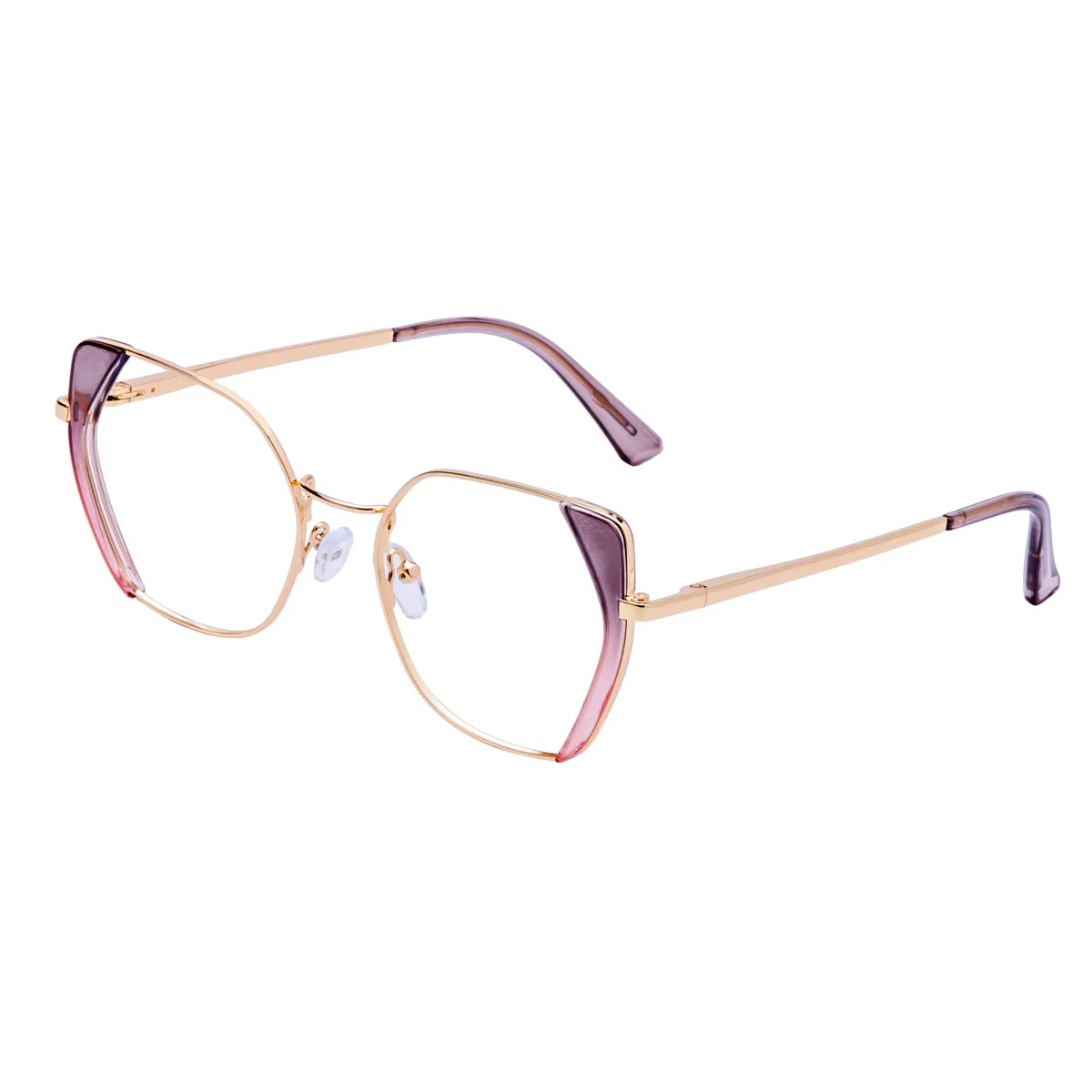 Atlee - Geometric Purple-Pink Glasses for Women