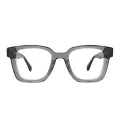 Vinyl - Square Grey-transparent Glasses for Men & Women