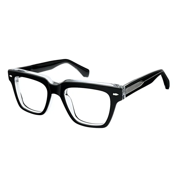 square black-transparent eyeglasses