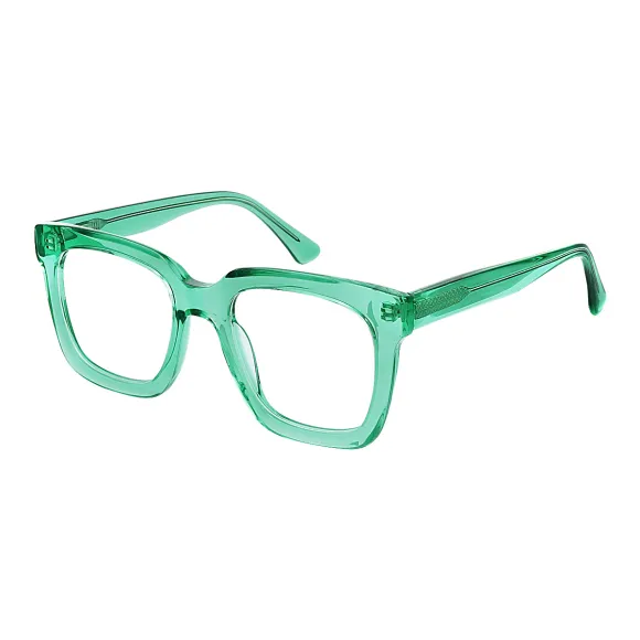 square green eyeglasses