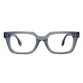 Pacific - Rectangle Transparent Gray Glasses for Men & Women