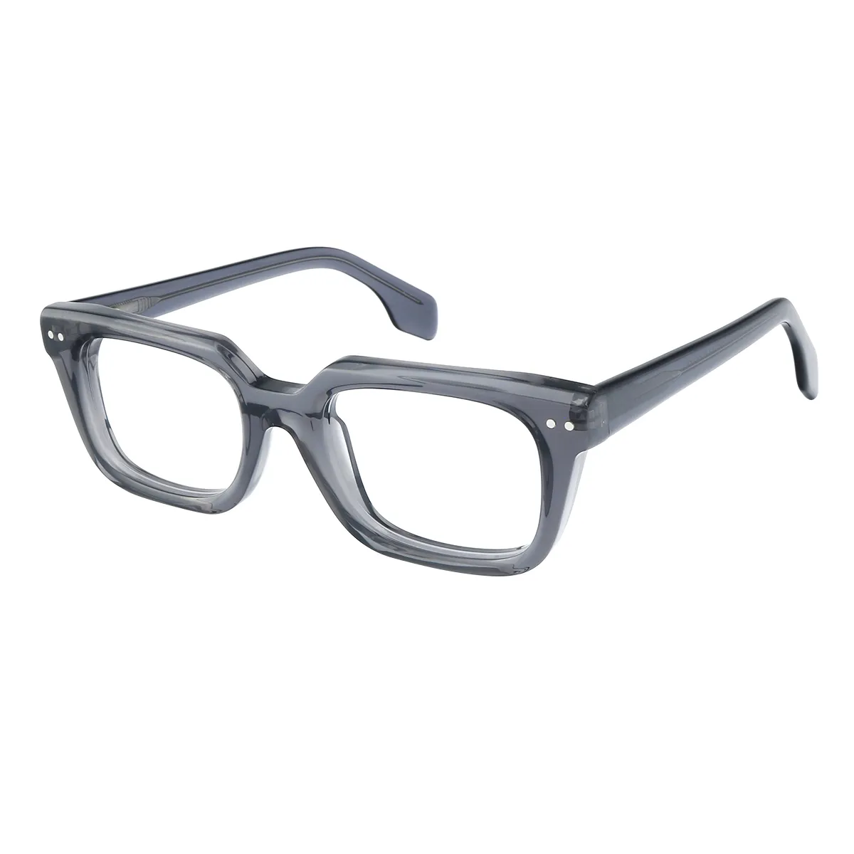 Pacific - Rectangle Transparent Gray Glasses for Men & Women