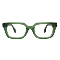Pacific - Rectangle Transparent Green Glasses for Men & Women