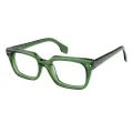 Pacific - Rectangle Transparent Green Glasses for Men & Women