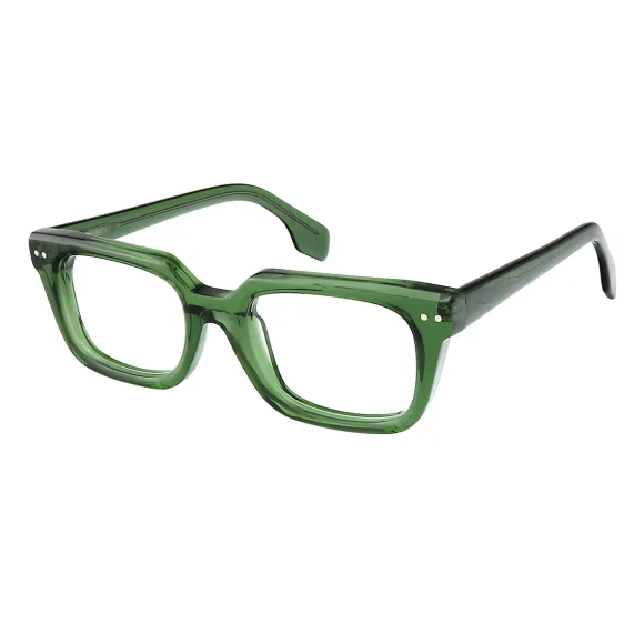 rectangle transparent-green eyeglasses