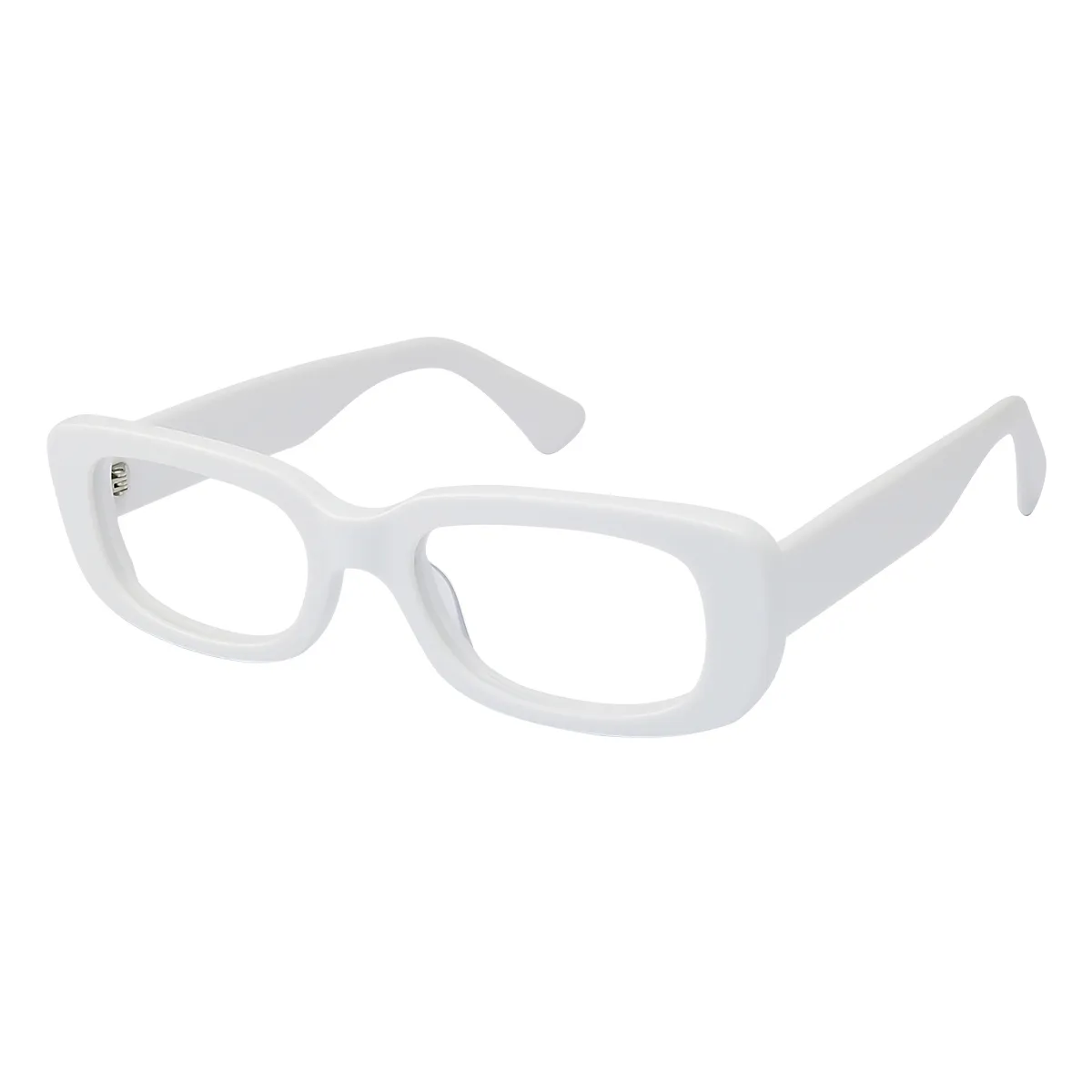 Dieppe - Rectangle White Glasses for Men & Women - EFE