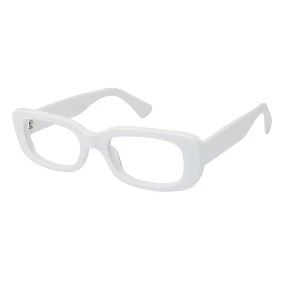 rectangle white eyeglasses