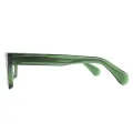 Smoky - Rectangle Transparent Green Glasses for Men & Women