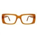 Neon - Rectangle Orange Glasses for Men & Women