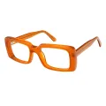 Neon - Rectangle Orange Glasses for Men & Women