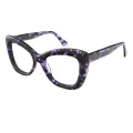 Mode - Square Purple Tortoiseshell Glasses for Women