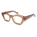 Hexed - Geometric Brown Glasses for Women