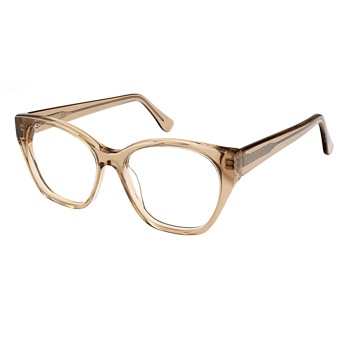 Surrey - Square Transparent Brown Glasses for Women