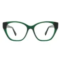 Surrey - Oval Transparent Green Glasses for Women